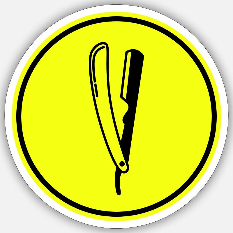 Shave Barber logo icon - Sticker size S (10 x 10 cm) - white matte