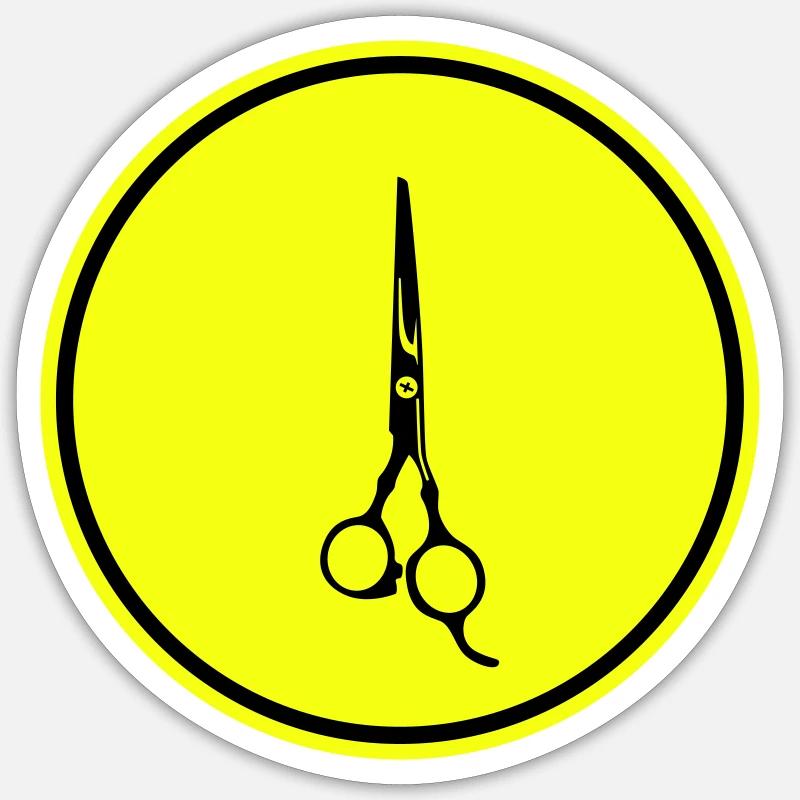 Schere Barber icon - Sticker Größe S (10 x 10 cm) - Mattweiß