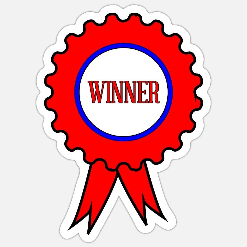 Gewinner Rote Rosette Sticker Größe S (10 x 10 cm)