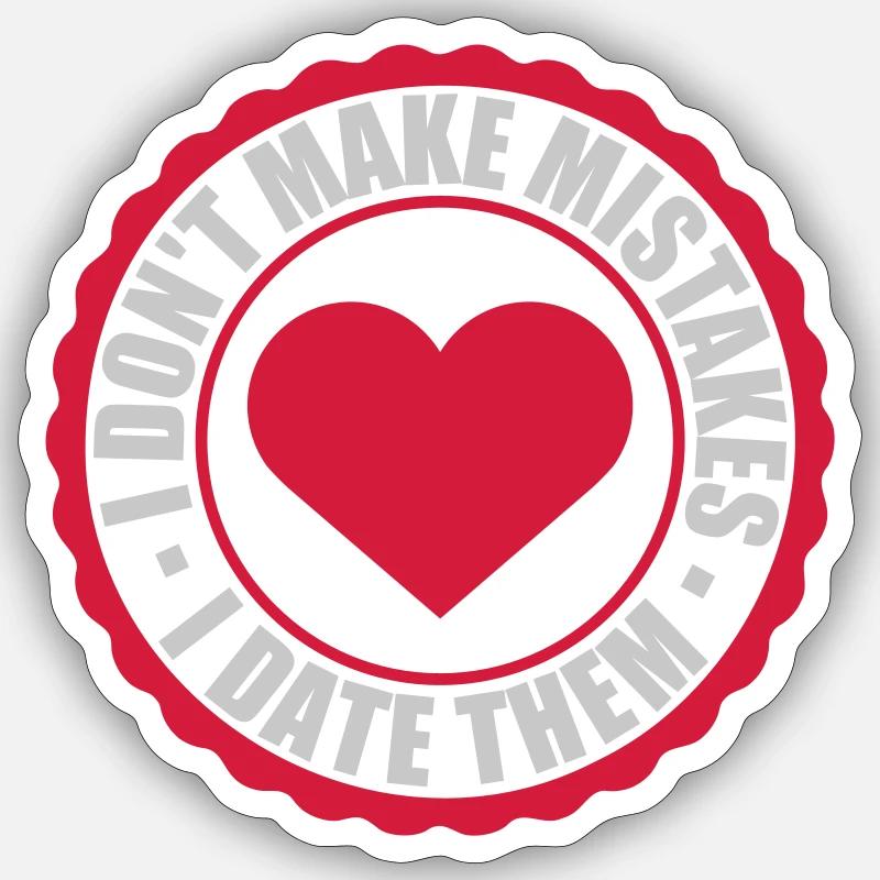 Date Erreurs Citation Logo - Sticker taille S (10 x 10 cm) - blanc mat