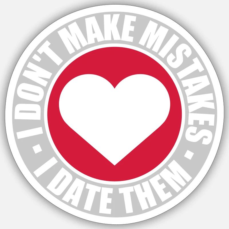 Date Mistakes Zitat Logo - Sticker Größe S (10 x 10 cm) - Mattweiß