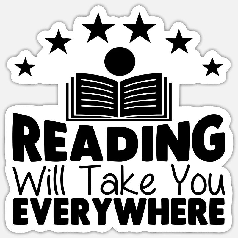 Reading Will Take You Everywhere - Sticker Größe S (10 x 10 cm) - Mattweiß