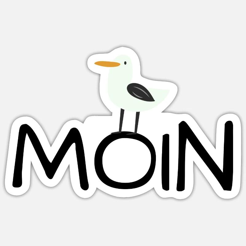 moin moewe 1 - Sticker Größe S (10 x 10 cm) - Mattweiß