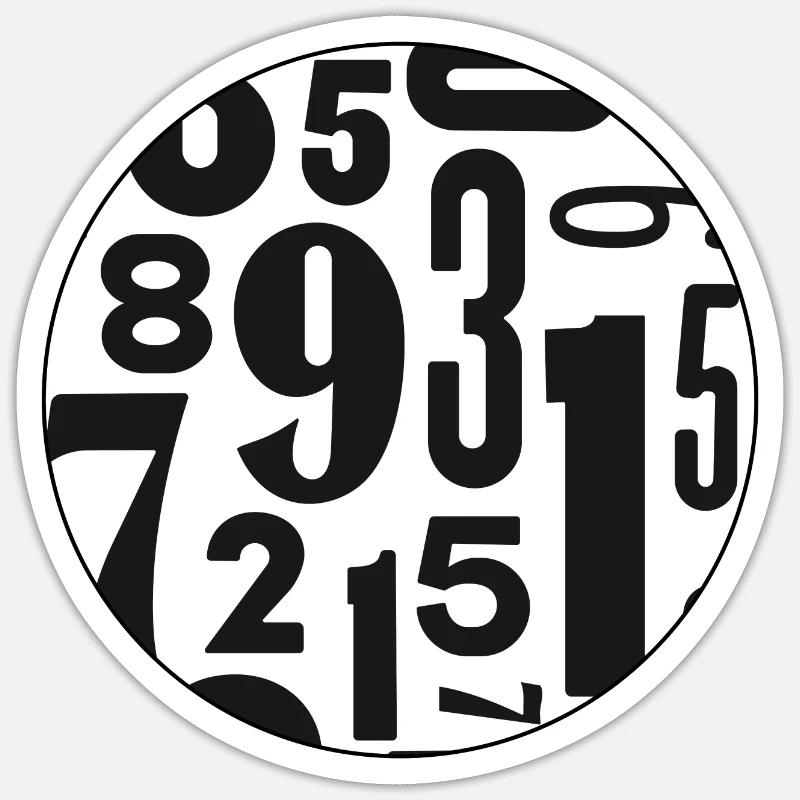 Pattern Design: Letterpress Numbers Zahlen - Sticker Größe S (10 x 10 cm) - Mattweiß