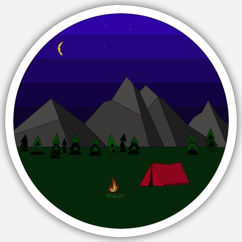 Camping - Sticker Größe S (10 x 10 cm) - Mattweiß