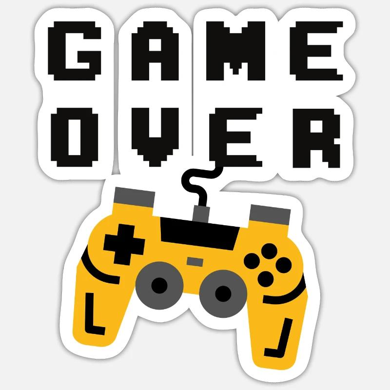 Game Over - Sticker Größe S (10 x 10 cm) - Mattweiß