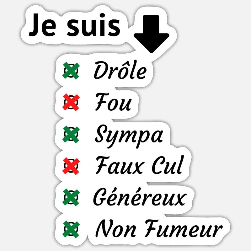 je suis - Sticker taille S (10 x 10 cm) - blanc mat