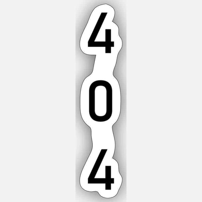 ERROR 404 "404" [ BLACK ] - Sticker Größe S (10 x 10 cm) - Mattweiß