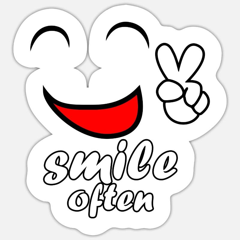 Smile Often - Sticker taille S (10 x 10 cm) - blanc mat