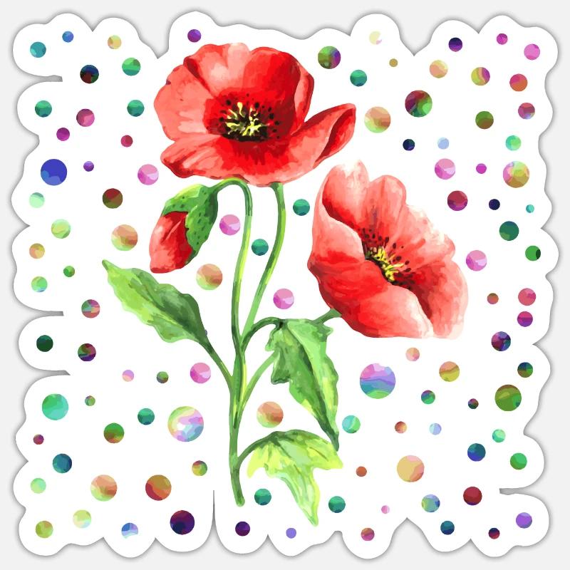 Fleur - Sticker taille S (10 x 10 cm) - blanc mat