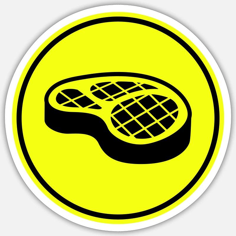 Fleisch steak symbol - Sticker Größe S (10 x 10 cm) - Mattweiß