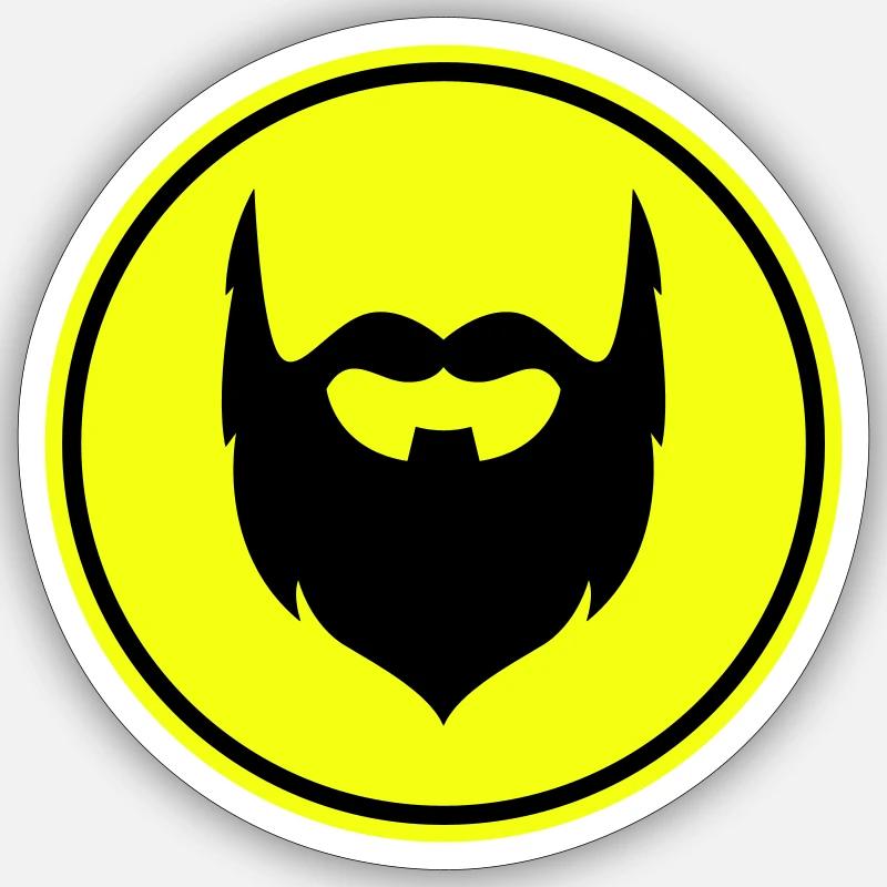 Beard symbol - Sticker size S (10 x 10 cm) - white matte