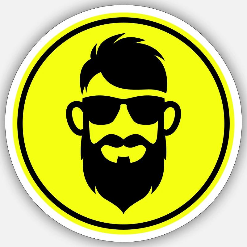 Gesicht bart symbol Sticker Größe S (10 x 10 cm)