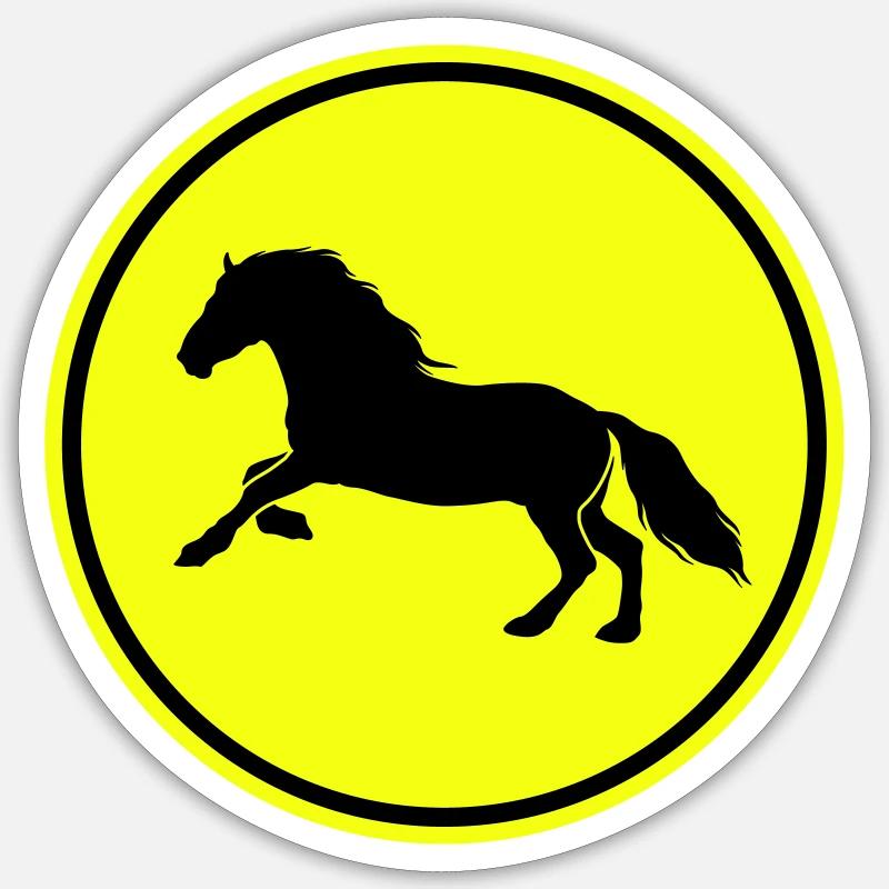 Icône Cheval Cheval - Sticker taille S (10 x 10 cm) - blanc mat
