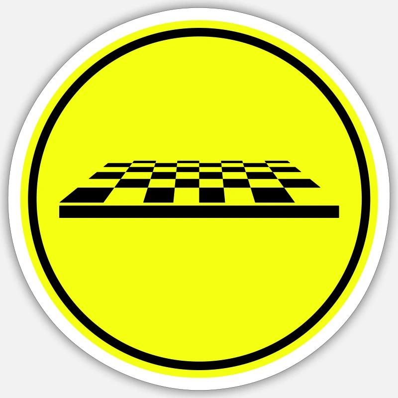Schachbrett symbol - Sticker Größe S (10 x 10 cm) - Mattweiß