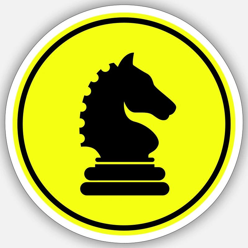 Pièce d’échecs de cheval Sticker taille S (10 x 10 cm)