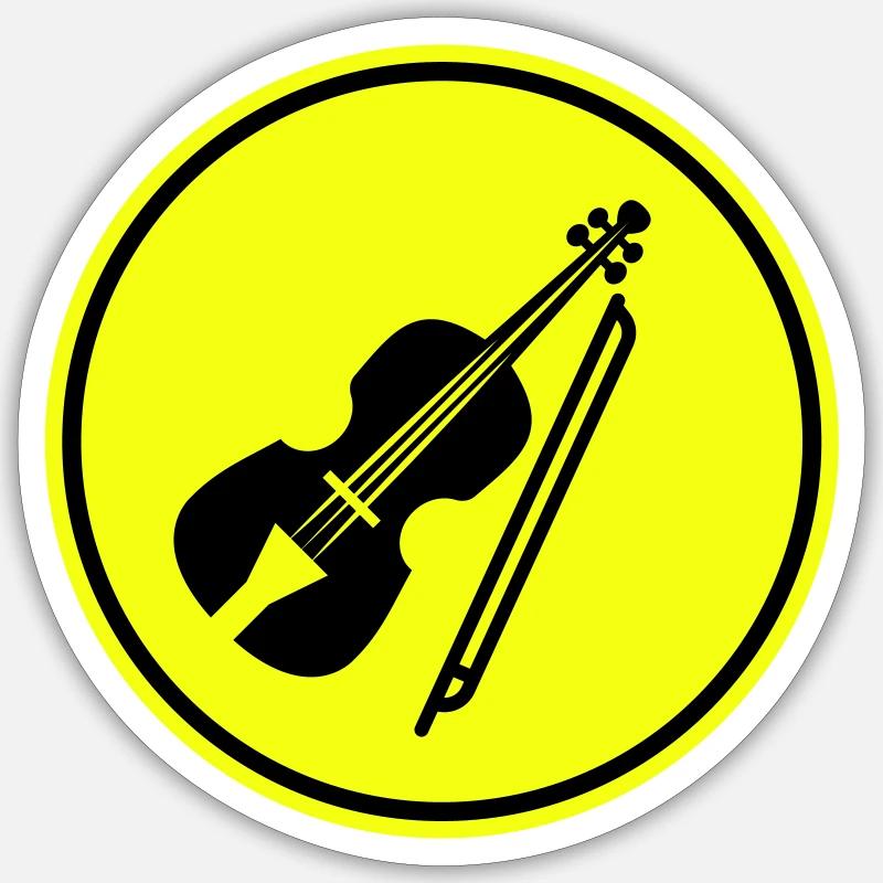 Violin Icon symbol - Sticker size S (10 x 10 cm) - white matte