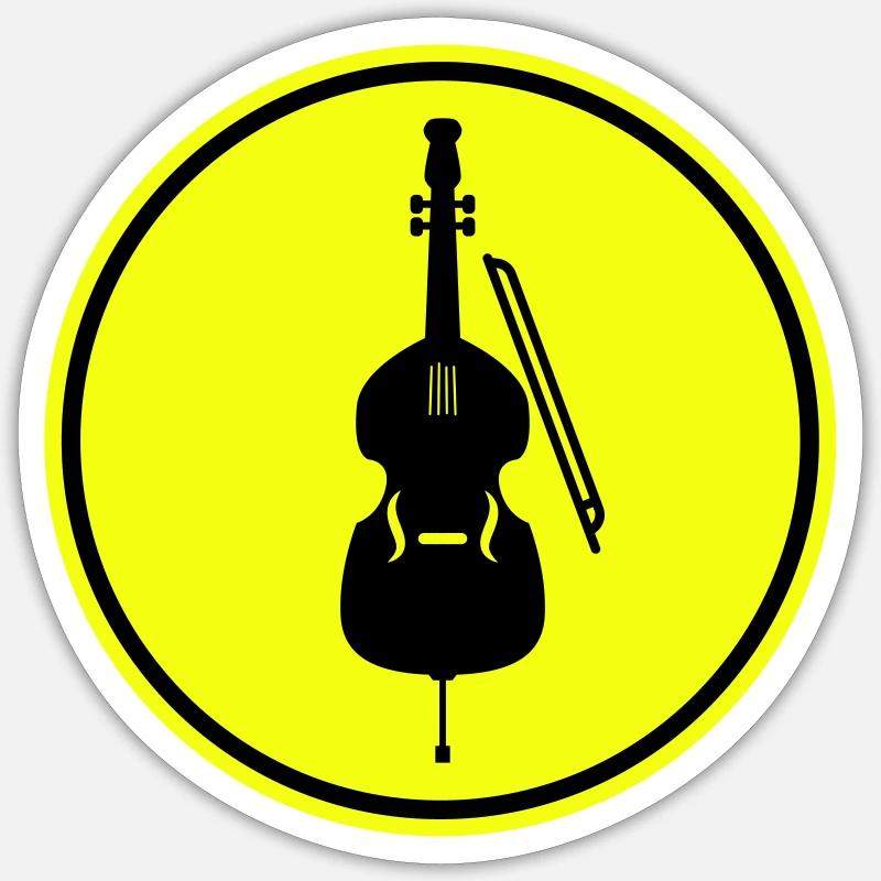 Icône de violon - Sticker taille S (10 x 10 cm) - blanc mat
