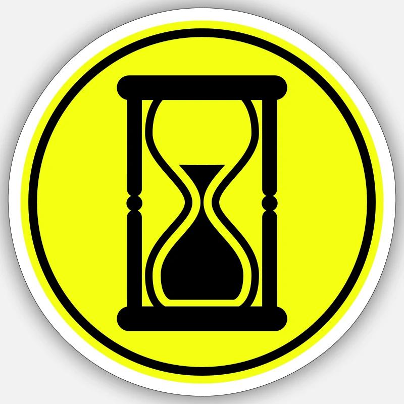 Hourglass icon - Sticker size S (10 x 10 cm) - white matte