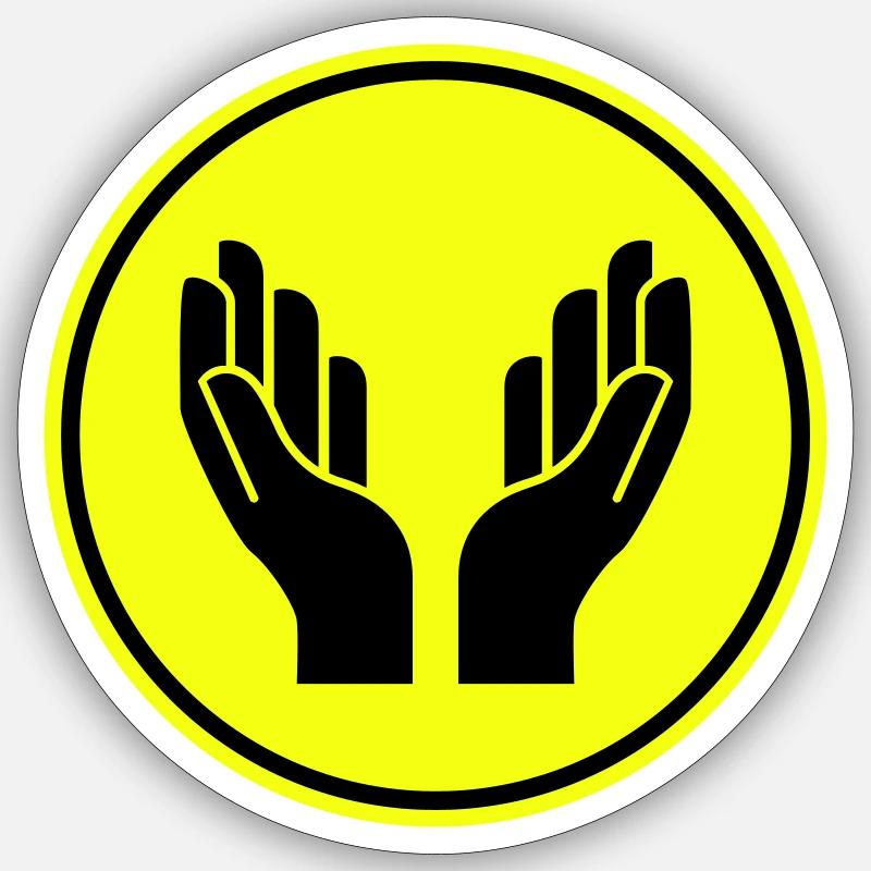 Icône d’icône de mains - Sticker taille S (10 x 10 cm) - blanc mat