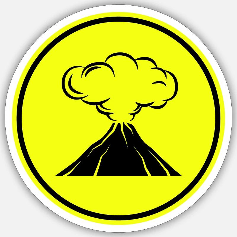 Icône de volcan Sticker taille S (10 x 10 cm)