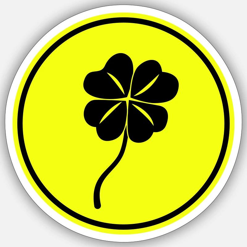 Kleeblatt glück - Sticker Größe S (10 x 10 cm) - Mattweiß