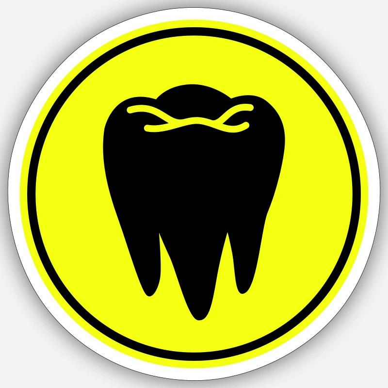 Tooth icon symbol - Sticker size S (10 x 10 cm) - white matte