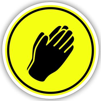Hands symbol - Sticker size S (10 x 10 cm) - white matte - Front