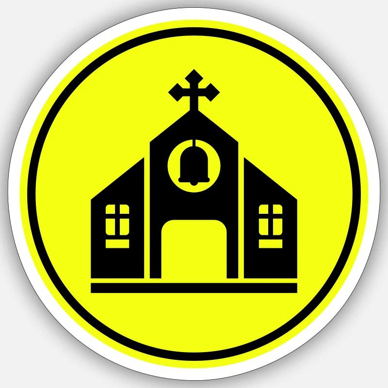 Kirche glaube Sticker Größe S (10 x 10 cm)