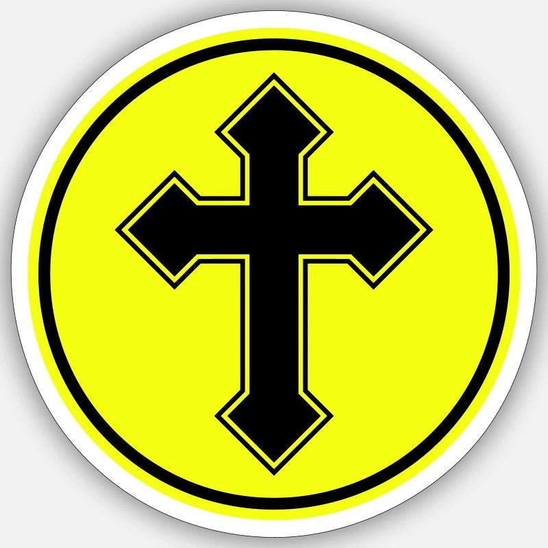 Symbole de croix - Sticker taille S (10 x 10 cm) - blanc mat