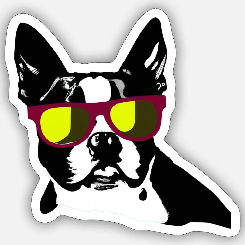Mec de Boston Sticker taille S (10 x 10 cm)