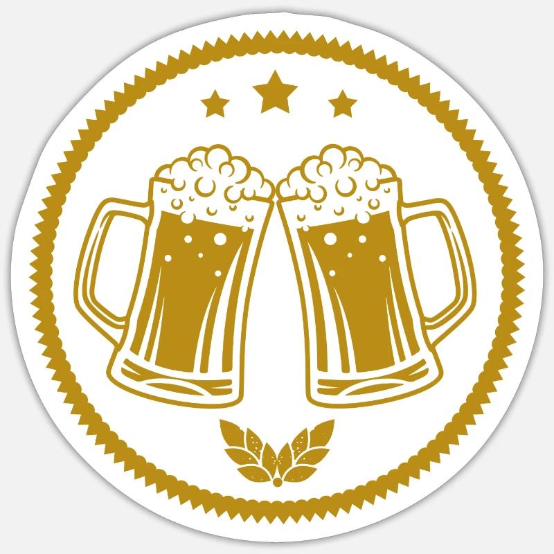 Bier - Beer / Bierkrug - Bierflasche Bierfass Sticker Größe S (10 x 10 cm)