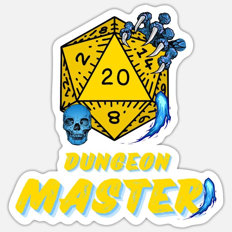 D20 Aventures JDR Maître du Jeu - Sticker taille S (10 x 10 cm) - blanc mat