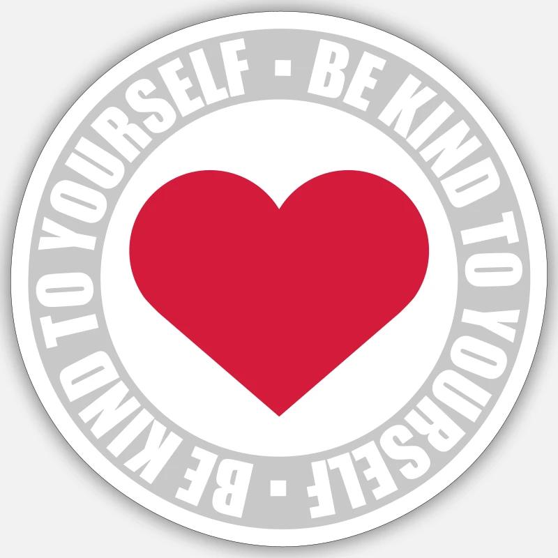 be kind to yourself - Sticker Größe S (10 x 10 cm) - Mattweiß