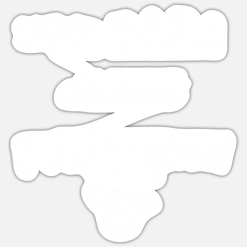SUPER PAPA DEVIENT PAPY GENIAL Sticker taille S (10 x 10 cm)