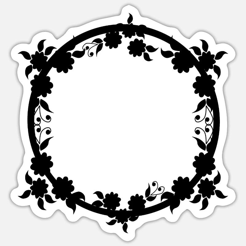 Ornaments Circular frame Basic text Sticker size S (10 x 10 cm)