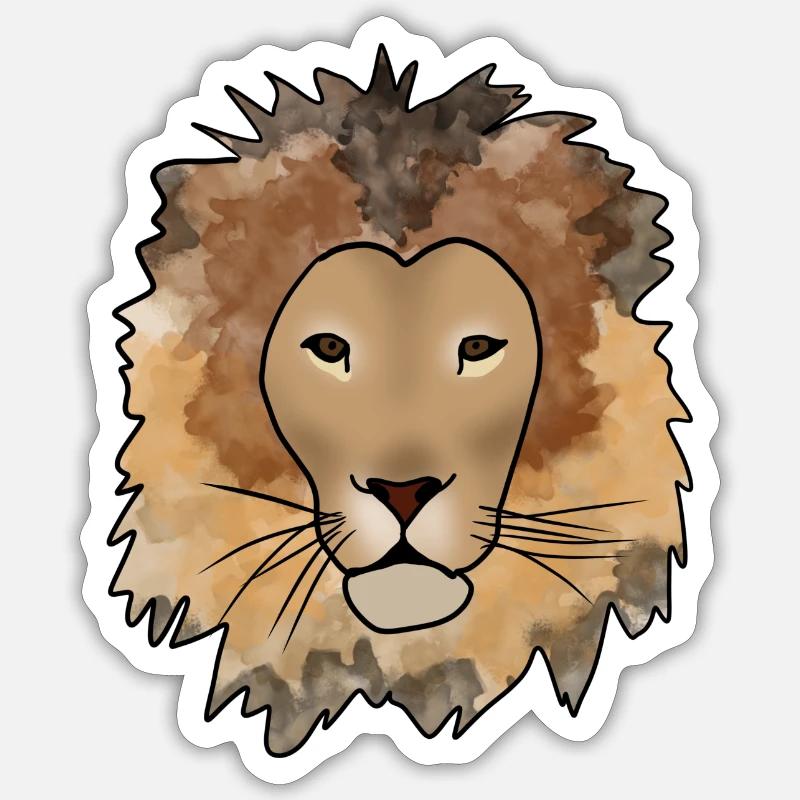 Löwe - Sticker Größe S (10 x 10 cm) - Mattweiß