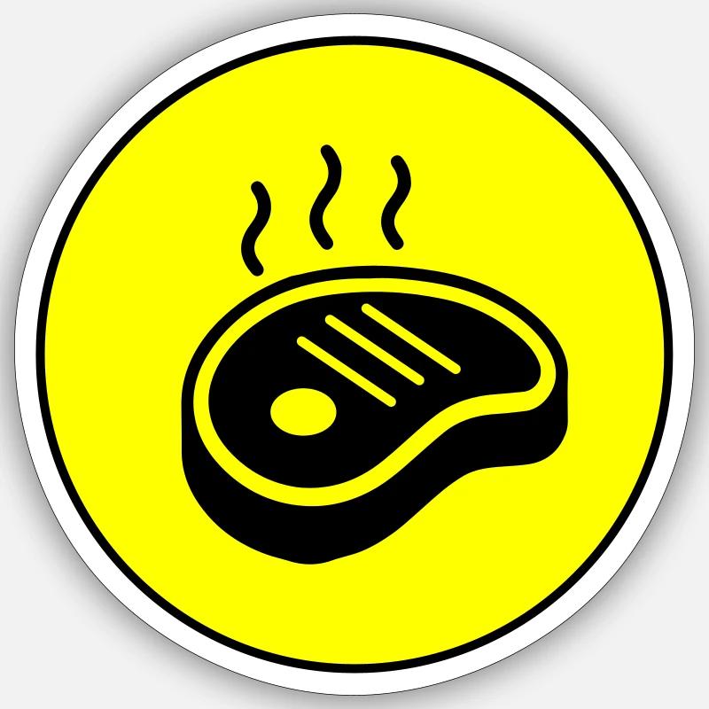 Steak icon circle Sticker size S (10 x 10 cm)