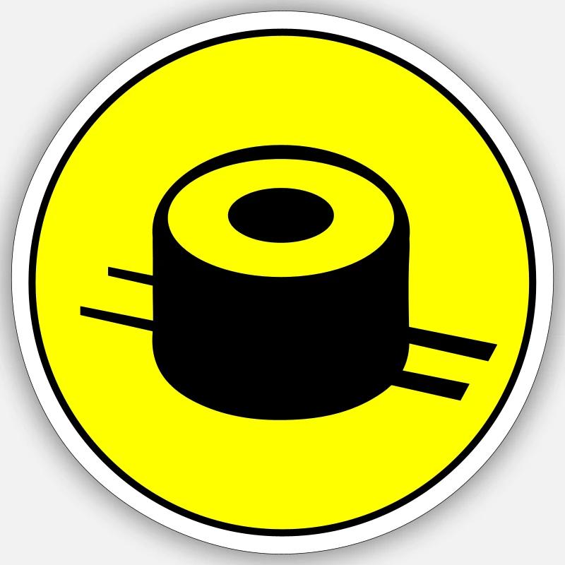 Sushi icon circle - Sticker size S (10 x 10 cm) - white matte