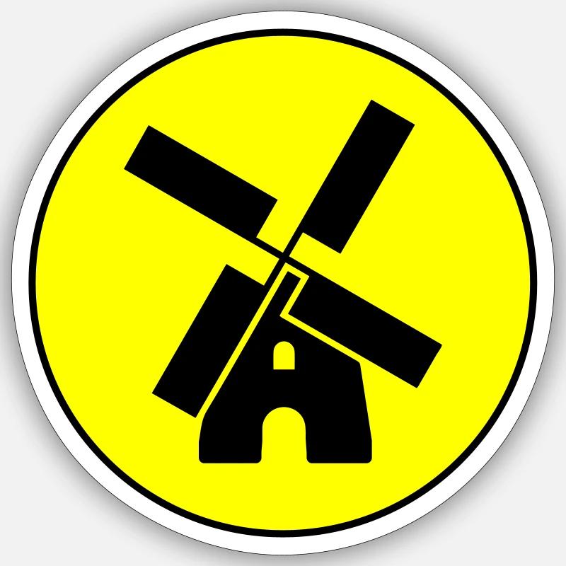 Windmill Circle Sticker size S (10 x 10 cm)
