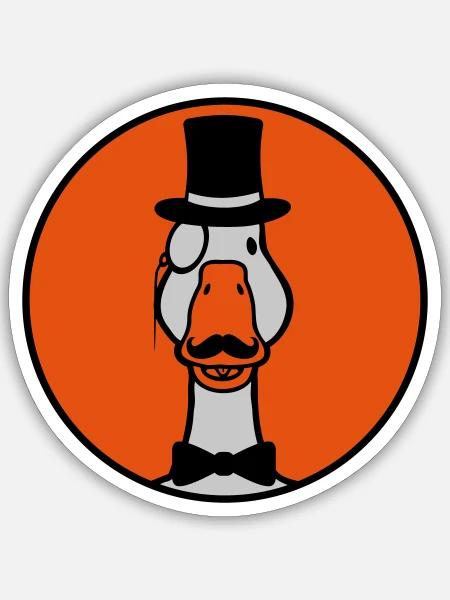 Gans Sir Monokel Brille - Sticker Größe S (10 x 10 cm) - Mattweiß