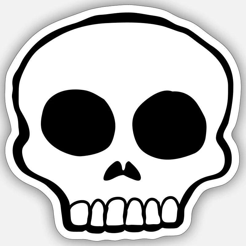 Design Skull Skeleton cool - Sticker size S (10 x 10 cm) - white matte