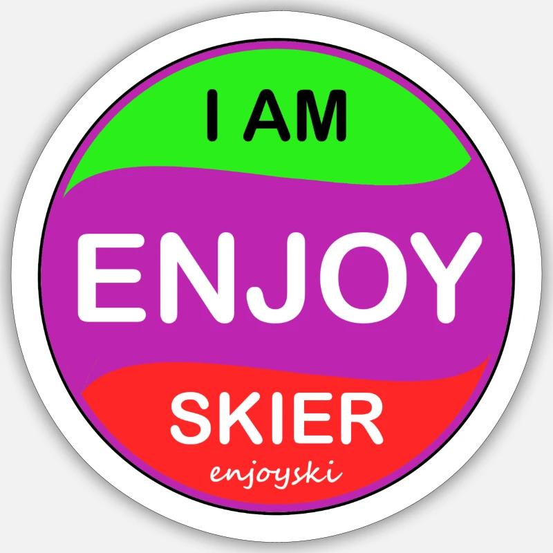 imenjoyskier édition violette - Sticker taille S (10 x 10 cm) - blanc mat