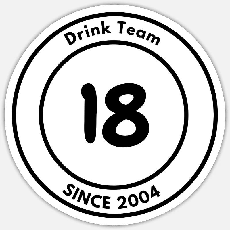 Drink Team SINCE 2004 - Sticker size S (10 x 10 cm) - white matte