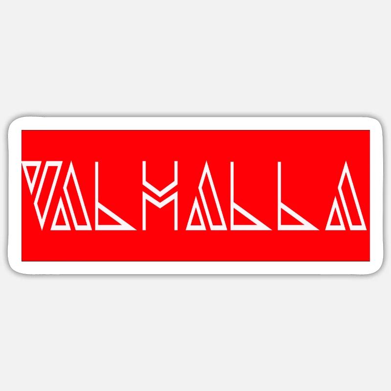 Valhalla - Sticker Größe S (10 x 10 cm) - Mattweiß