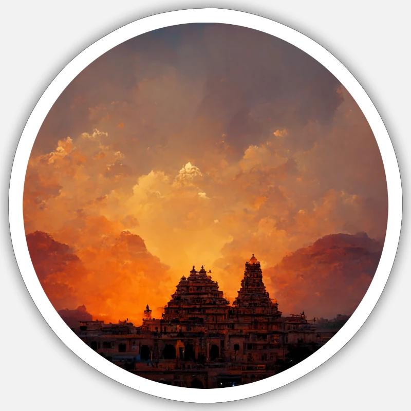 Coucher de soleil Sticker taille S (10 x 10 cm)