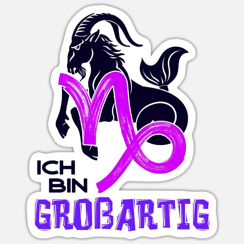 Astrologie Steinbock Tierkreiszeichen Statement - Sticker Größe S (10 x 10 cm) - Mattweiß