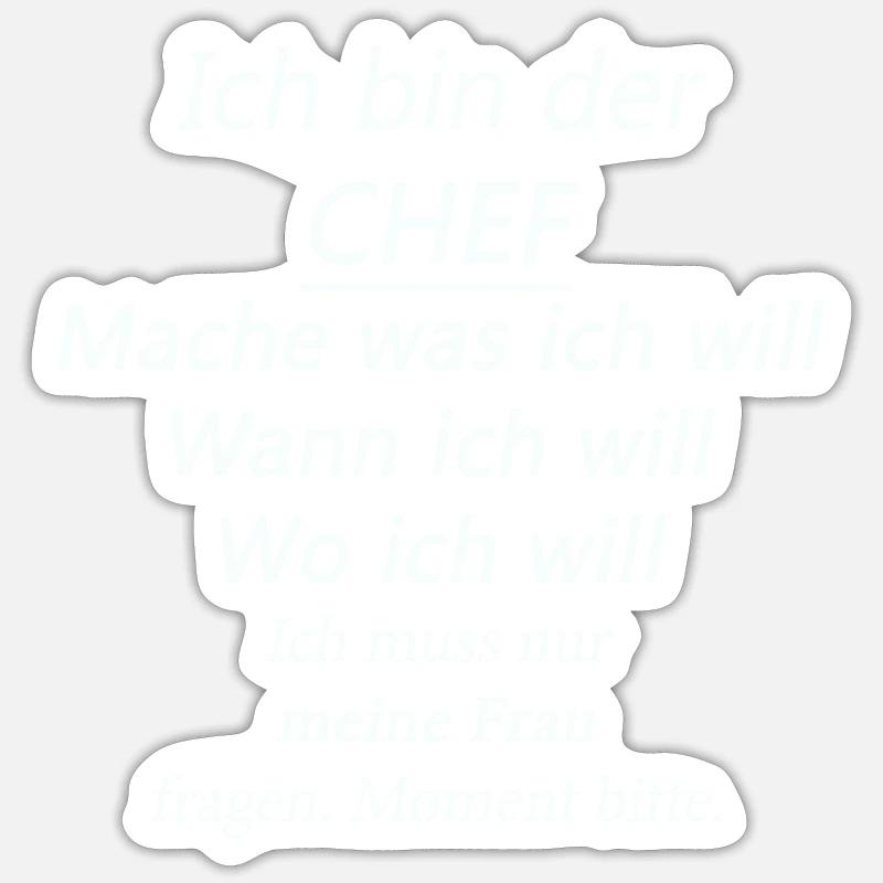 Chef - Sticker Größe S (10 x 10 cm) - Mattweiß