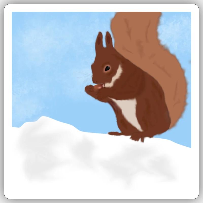 Squirrel - Sticker size S (10 x 10 cm) - white matte