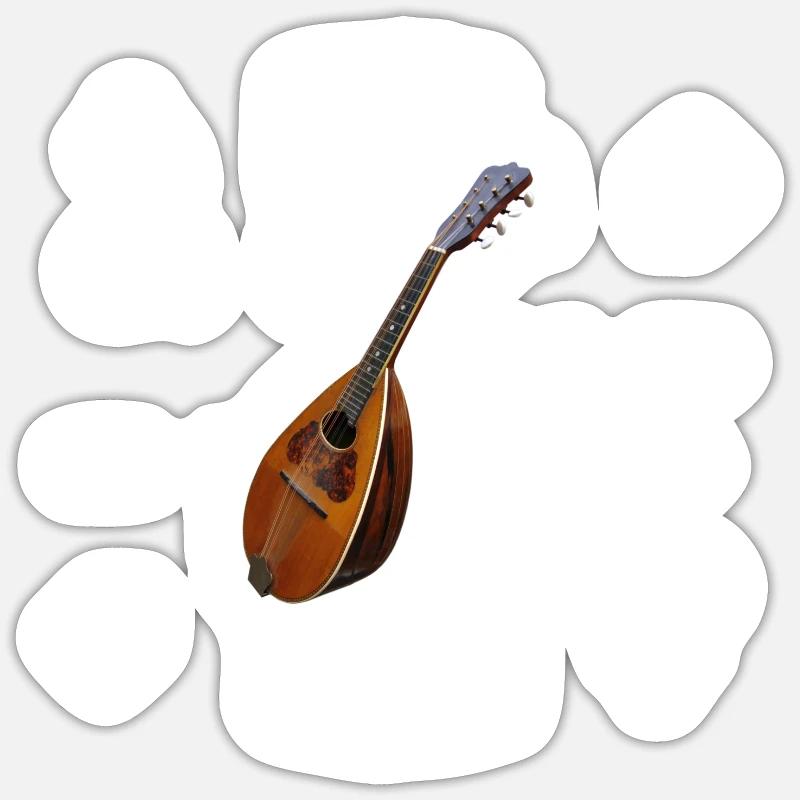 Magic Mandolin (mit Sternen) - Sticker Größe S (10 x 10 cm) - Mattweiß